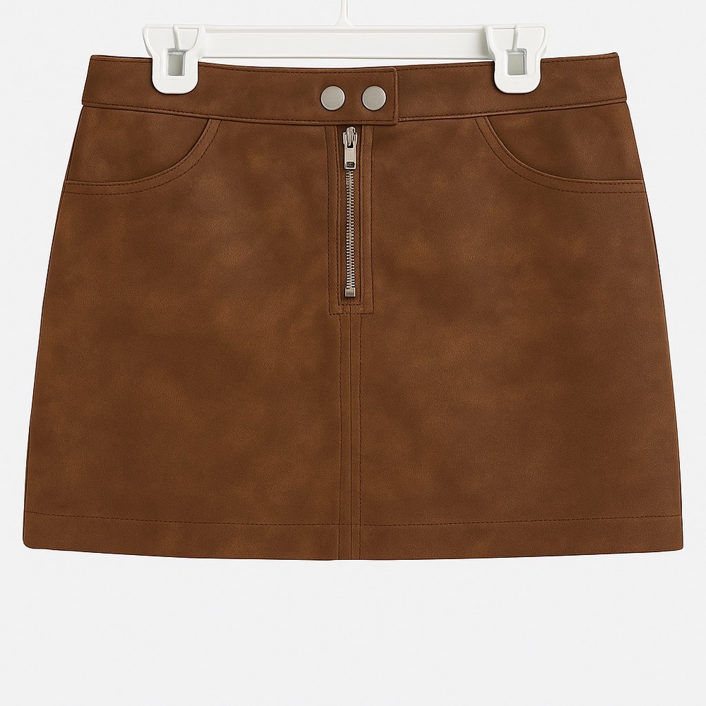 Brown Mini Skirt for Casual Work Wear